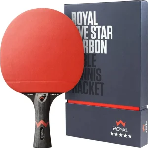 Royal Carbon 5-Star Table Tennis Racket Professional Grade 5 2-Ply Blade Carbon Fibre Pimples Rubber Shake Hands Grip