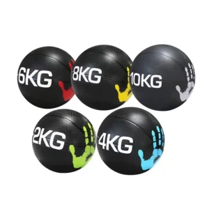 Rubber Solid Fitness Elastic Gravity Ball Exercise Grip Strength Training Medicine Ball with Handle