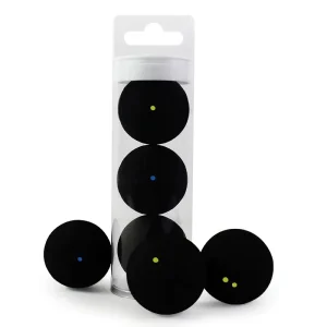 Rubber Sports Squash Ball Low Speed with Blue Dot and Double Yellow Dot