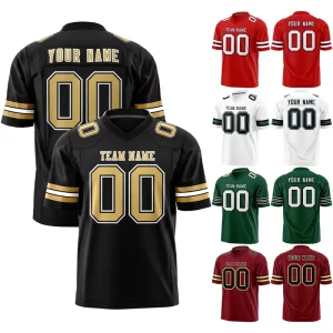 Rugby Uniforms with Stitched Names Numbers Custom Print Retro American Football Apparel Breathable Short Sleeve Unisex
