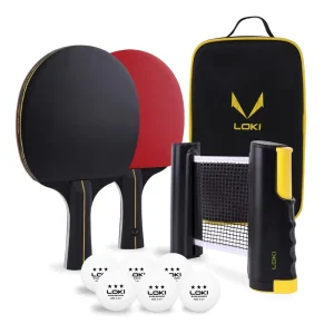 Rxton Portable Ping Pong Rackets 2 Paddles 6 Balls Professional Table Tennis Set With Large Capacity Zipper Bag