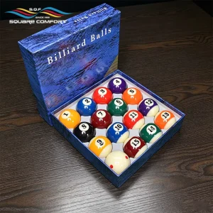 S.Q.F 16pcs Pool Balls Set 40mm American Billiard Balls Complete Set Resin High Gloss Durable Boxed Customizable Home Game Room