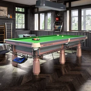 SDAIS Rose 9ft Solid Wood Billiards Pool Table with Slate Bed Lights & Parts Indoor Sport Game Table