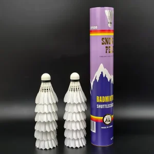 SP808 Factory Custom OEM Badminton Ball Goose Feather Shuttlecock Similar As G600 2 Layers Cork For Tournament
