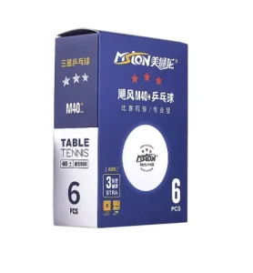 Series Professional Three Stars Table Tennis Competition Ball M40+ 6-Pack White ABS Material