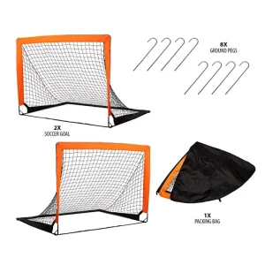 Set of 2 Pcs Square Pop Up Goal for Football Training Convenient Carry Bag Included