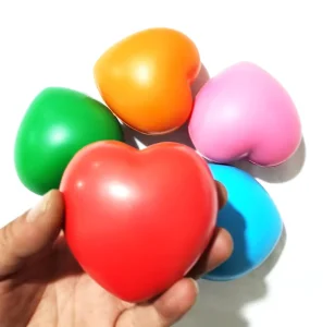 Shape Customized 7cm PU Foam Heart Peach Heart Hand Grip Stress Relief Ball For Promotional Gift