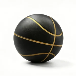 Silent Basketball Size 7 Black Gold Line Design Soft Bounce Ball for Indoor Home Training and Daily Play