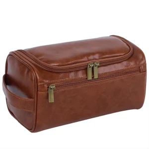 Simple Large Capacity Men’s for Bag Travel Portable Makeup Accessories Bag Zipper PU Advanced Sense Cosmetic Storage