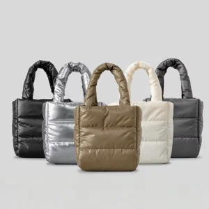 Simple and Lightweight Nylon Down Bag for Women Compact Quilted Handbag Versatile Stitched Shoulder Bag