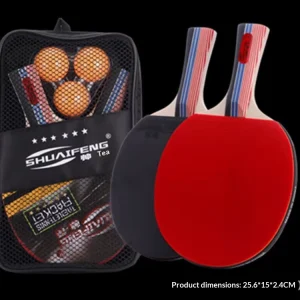 Six star Badminton Tennis Pat Set for School Students Adults Professional Training Horizontal Straight Pat Poplar Material 0.3kg