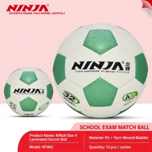Size 4 PU Laminated Soccer Ball School Exam Match Football Yarn Wound Bladder Official Size Weight Custom Logo