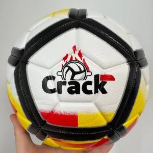 Size 5 4 3 Machine Stitched Soccer Ball PVC Leather 3.5mm Plus Softer Body Crack Logo with BLACK Stripe