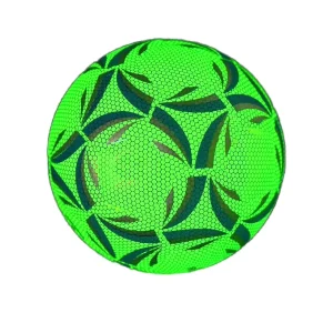 Size 5 Green PU Leather Soccer Ball with Luminous Light-up Feature Custom Logo Glow in the Dark Effect PVC Material