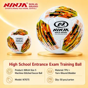 Size 5 Machine Stitched Soccer Ball TPU School Exam Training Football Yarn Wound Bladder Durable 50pcs Carton