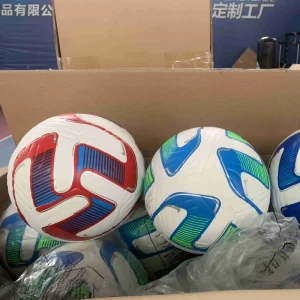 Size 5 Soccer Ball Custom Logo Stitched Leather Football With Nylon Winding Sports Matches Training Soccer Ball OEM