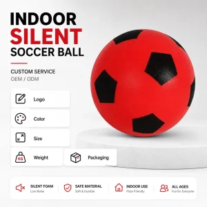 Size 5(27.5″) OEM Supply Factory Direct Soft Foam High Elastic Anti Slip Indoor Training Ball PU Foam Silent Soccer Ball