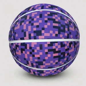 Size 6 Purple PU Cover Rubber Basketballs Custom Logo Durable Flexible Indoor Outdoor Training Team Gifts