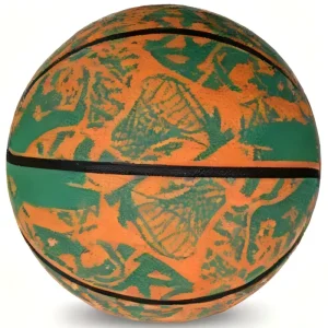 Size 7 Full Print Basketball with Durable PU Cover Deep Channel Grip Colorful All Over Graphics for Indoor Outdoor Play 580G