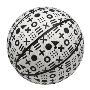 Size 7 PU Leather Indoor Outdoor Black White Basketball Ball for Training