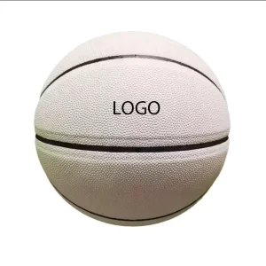 Size 7 PU Soft Leather White Basketball Natural Rubber Bladder Durable Eco-Friendly for Indoor Outdoor Training