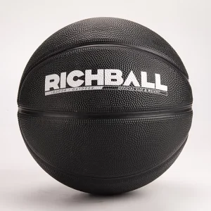 Size 7 Rubber Custom Logo Black Basketball for Indoor Outdoor Playing Games Training