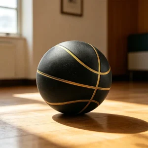 Size 7 Silent Basketball Noise Free Non Slip Ball Classic Black Gold Style for Apartment and Family Games