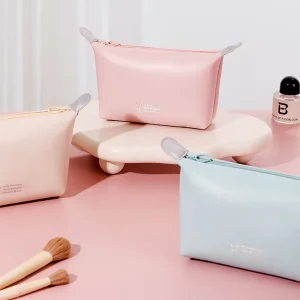 Small Cosmetic Bag Cute Makeup Bag Accessories Leather Makeup Bag Zipper Pouch Travel Cosmetic Organizer