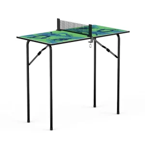 Small Multi Use Table Tennis Table with Net Conveniently Assembled Folding Design