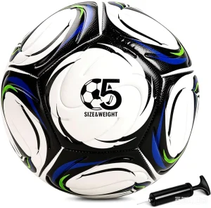 Soccer Ball Size 5 Size 4 with Pump Official Size and Weight Long Lasting Soccer Ball for Youth Teens Adult