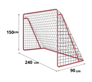 Soccer Goal 240*150*90CM 2 in 1 Powder Coated Soccer Goal Frame with All Weather Net and Detachable Target Goal Net for Skills