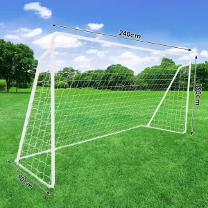 Soccer Goal 8 X 5.6 Ft 2 in 1 Powder Coated Soccer Goal Frame with All Weather Net & Detachable Target Goal Net for Skills