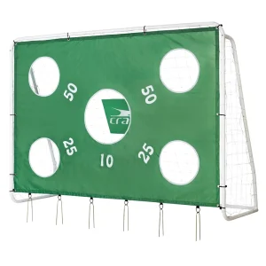 Soccer Goal 8 X 5.6 Ft 2 in 1 Powder Coated Soccer Goal Frame with All Weather Net & Detachable Target Goal Net for Skills