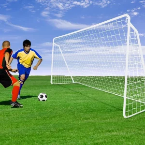 Soccer Goal 8 X 5.6 Ft 2 in 1 Powder Coated Soccer Goal Frame with All Weather Net and Detachable Target Goal Net for Skills