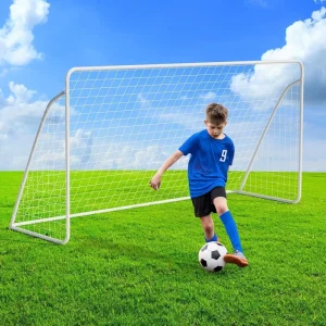 Soccer Goal 8 X 5.6 Ft 2 in 1 Powder Coated Soccer Goal Frame with All Weather Net and Detachable Target Goal Net for Skills