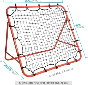 Soccer Rebounder Kickback Football Rebound Net Adjustable Angle Portable Easy Setup Soccer Goal Hitting Practice Net
