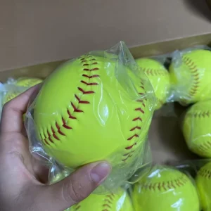 Softball Balls 12 Inch High Quality Softbol Yellow PVC Leather Softball for Promotion