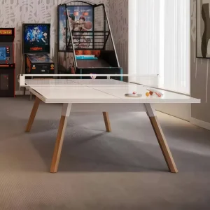 Solid Wood Standard Table Tennis Table Indoor Foldable Professional Grade for Competition and Home Recreation