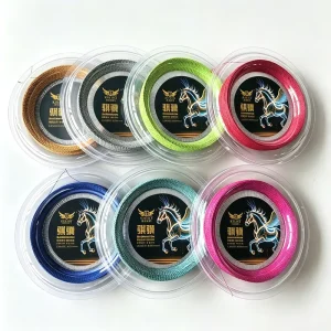 Spiral Twisted Filament Badminton String 0.61mm Super High Elastic Crisp Sound Professional Competition Racket Line 200M Gold