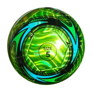 Sporting Balls Machine Sewing 1.6MM PVC Laser Green Reflective Light Wave Shiny Surface Decoration Christmas Gifts Football