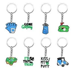 Sports Golf Series PVC Soft Keychain Accessory Golf Keychain Accessories Charm Gift Key Ring Charm