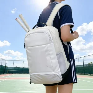 Sports Nylon Waterproof Backpack Shoe Bin Badminton Racket Bag Men’s Women’s Outdoor Training Tennis Large Capacity Leisure