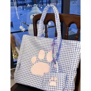 Spring Summer New Arrival Large-Capacity Checkered Tote Crossbody Bag Stylish and Durable for Moms