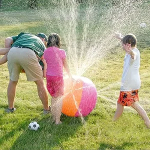 Sprinkler Ball 60cm 70cm Inflatable Big Water Ball Outdoor Backyard Summer Sports Splash Toy Inflatable Sprinkler Ball