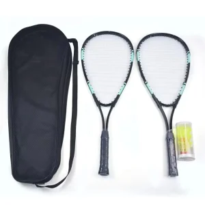 Squash Racket Set With Balls and Carry Bag for Indoor Court Training Club Practice and Family Play