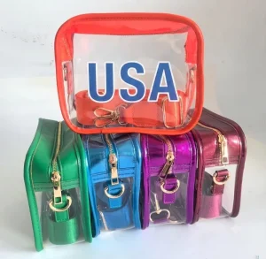 Stadium Approved Clear Crossbody Bag Custom Logo Transparent Purse Game Day Messenger Bag for Women