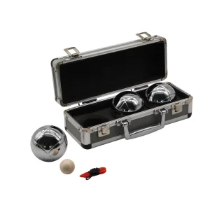 Stainless Steel Bocce Petanque Set with 3 Ball Boules Eco Friendly Custom Logo for Outdoor Backyard Lawn Sports