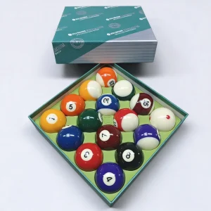 Standard Black Crystal 8 Pool Balls Complete Kit One Size Uniform Weight for Amateur and Casual Players