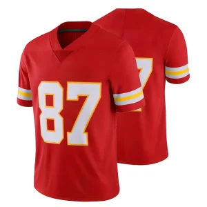 Stock Embroidered Stitched Oversize Rugby Uniform Red Breathable American Football Jersey Uniform