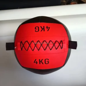 Strength Training Double Ears Solid PU Medicine Ball with Handle Durable Eco Friendly Portable